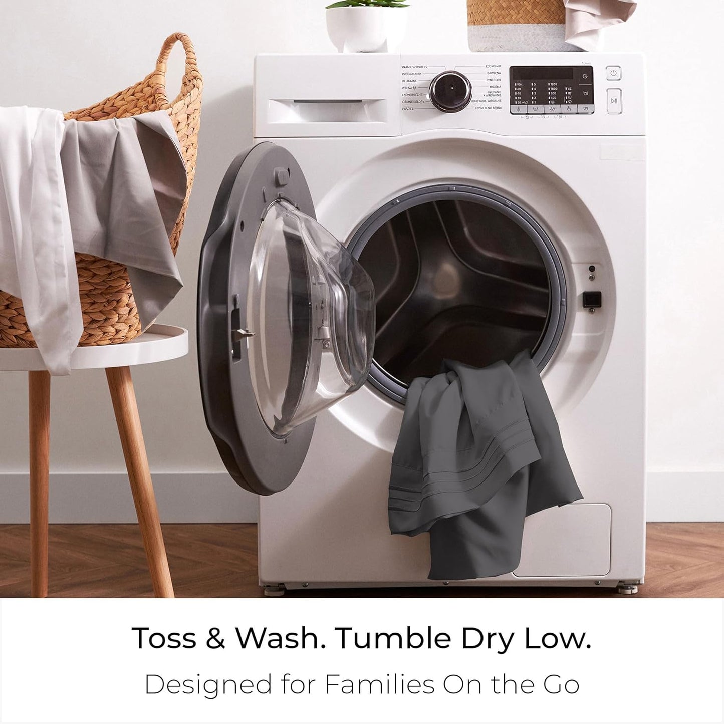 Mellanni Full Sheets Set - 4 PC Iconic Collection Bedding - Hotel Luxury, Extra Soft, Cooling Bed Sheets - Wrinkle, Fade, Stain Resistant (Full, Gray)