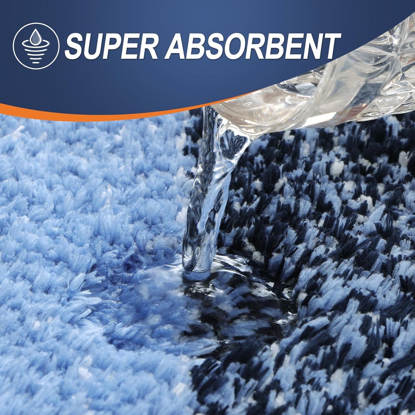 OLANLY Bathroom Rugs Mat 30x20, Extra Soft Absorbent Microfiber Bath Rugs, Rubber Backing, Quick Dry, Machine Washable Bath Mats for Bathroom Floor, Tub and Shower, Home Decor Accessories, Navy