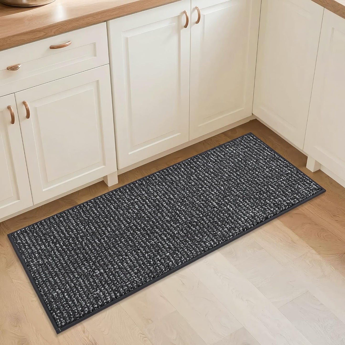 BEQHAUSE Kitchen Runner Rugs 20"x48", Non-Slip Kitchen Mats for Floor, Super Absorbent and Stain Resistant Kitchen Rug, Machine Washable Rugs for Kitchen, Hallway, Laundry & Sink, Charcoal