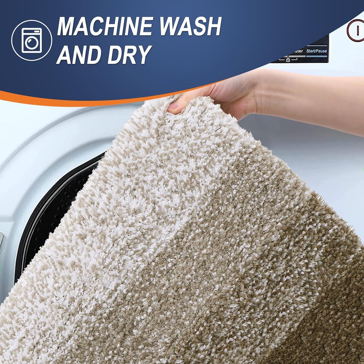 OLANLY Bathroom Runner Rugs 59x20, Extra Soft Absorbent Microfiber Bath Rugs, Rubber Backing, Quick Dry, Machine Washable Bath Mats for Bathroom Floor, Tub and Shower, Home Decor Accessories, Coffee