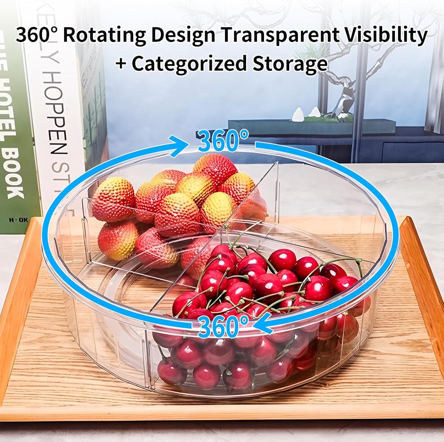 4 Pack Lazy Susan, 11.5 Inch Lazy Susan Organizer, 360 Degree Swivel, for Kitchen, Pantry, Refrigerator, Bathroom and Vanity Countertops (Clear) (4P-11.5 Inch)