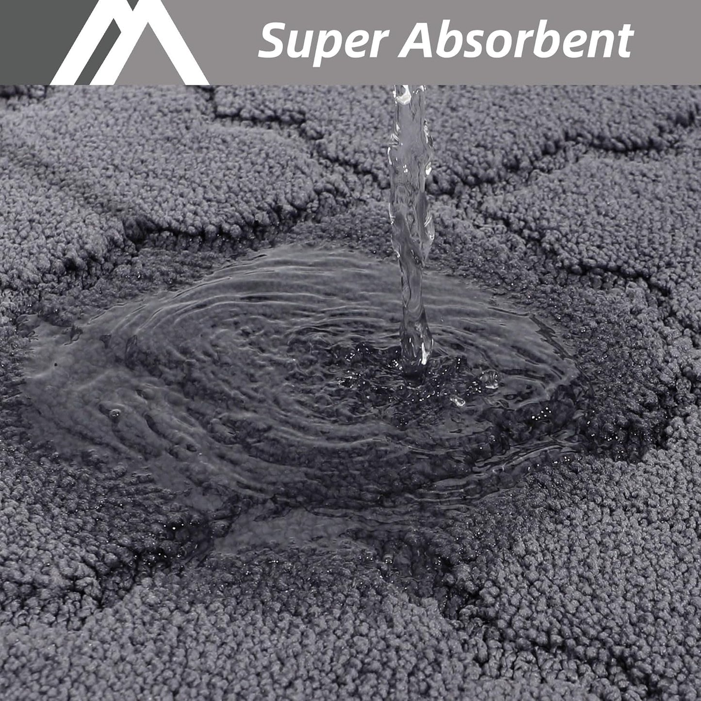 COSY HOMEER Soft Kitchen Floor Mats for in Front of Sink Super Absorbent Kitchen Rugs 20"x59" Non-Skid Standing Mat Washable,Polyester,Dark Grey