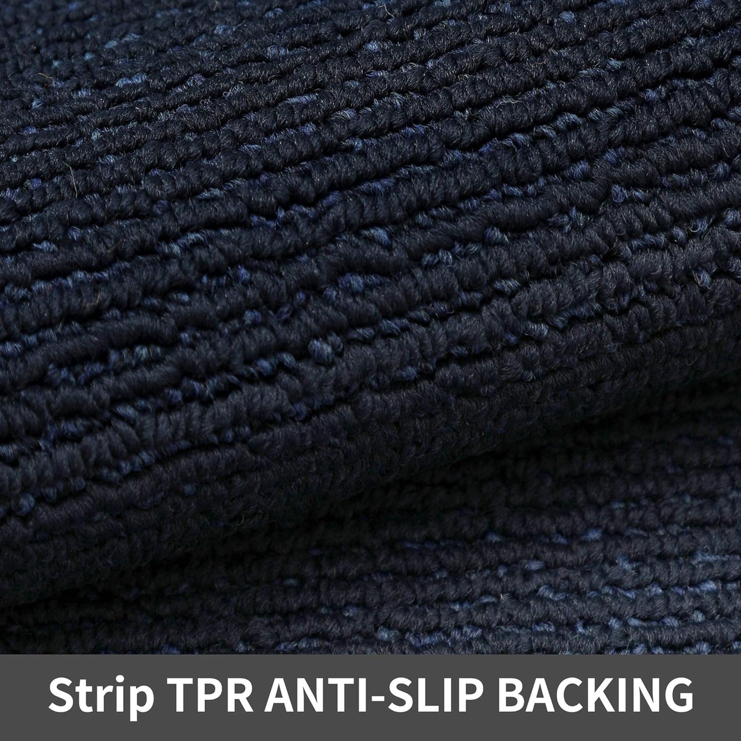 COSY HOMEER 24x35 Inch/24X60 Inch Kitchen Rug Mats Made of 100% Polypropylene Strip TPR Backing 2 Pieces Soft Kitchen Mat Specialized in Anti Slippery and Machine Washable,Navy