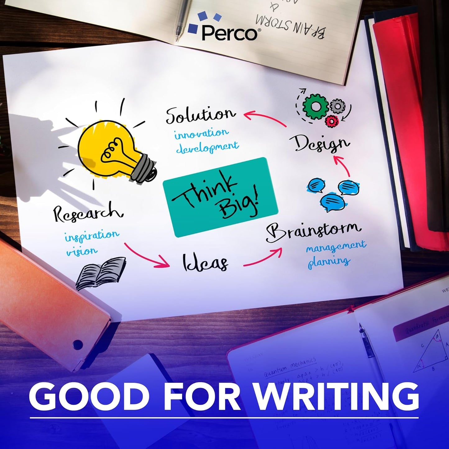 Perco Teal Labels 3x5 Inch 500 Stickers/Roll with Easy Peel Perforation and Strong Adhesion for Inventory Management, Color Coding, Moving Boxes, Retail, Organizing & Crafts – Made in USA