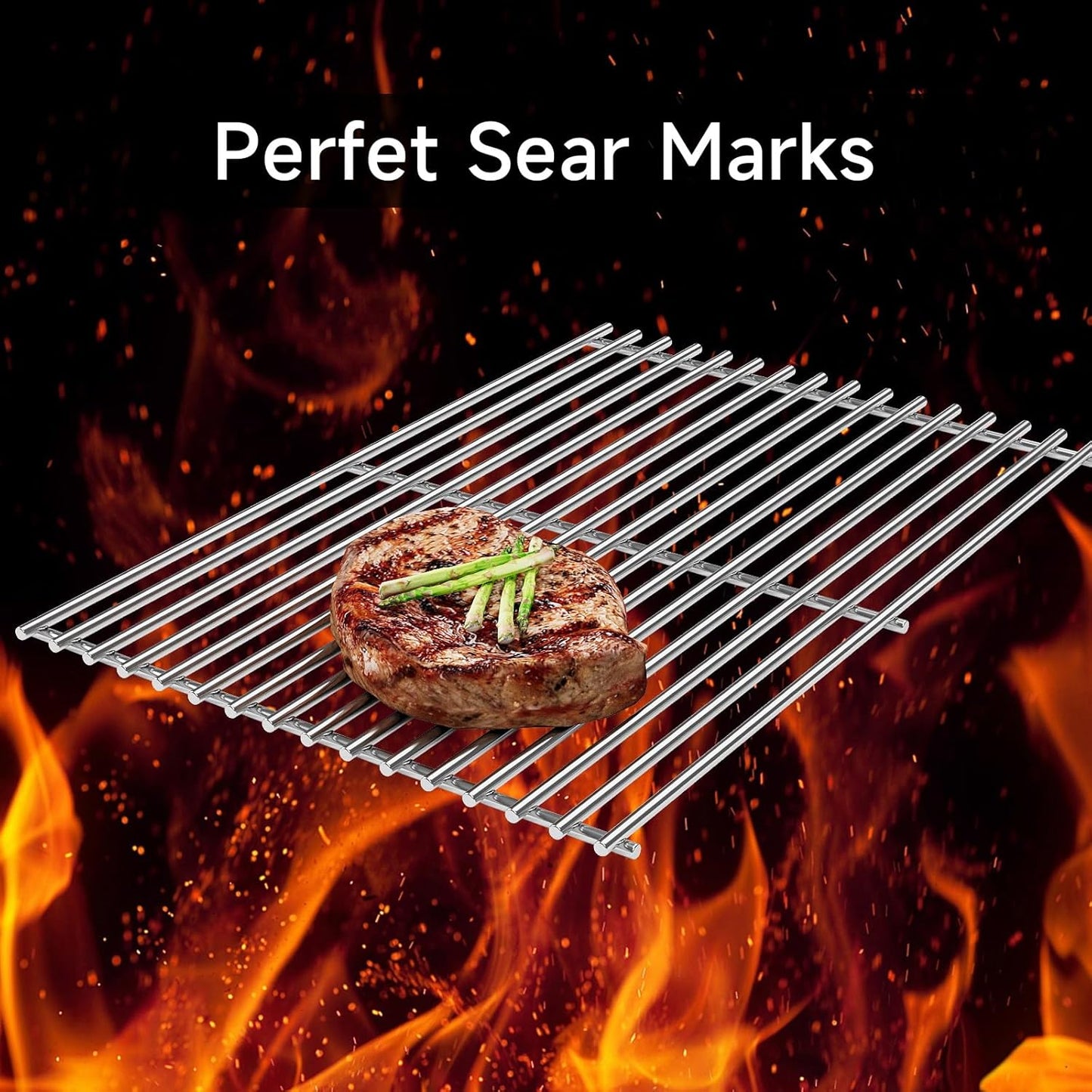 18.75" Grill Grates Replacement Parts for Weber Genesis II 300 and Genesis II LX 300 Series Gas Grills, Genesis II E&S 310 315 320 325 340, 66095, 304 Stainless Steel Cooking BBQ Grids