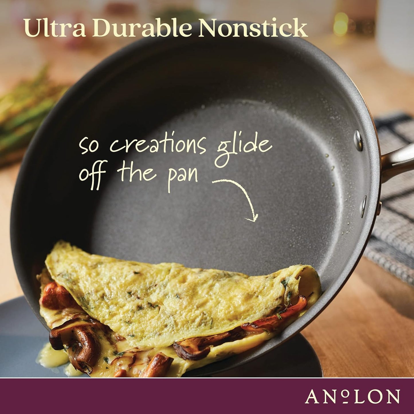 Anolon Advanced Home Hard-Anodized Nonstick Open Stock Cookware (8.5 Qt. Wide Stockpot, Bronze)