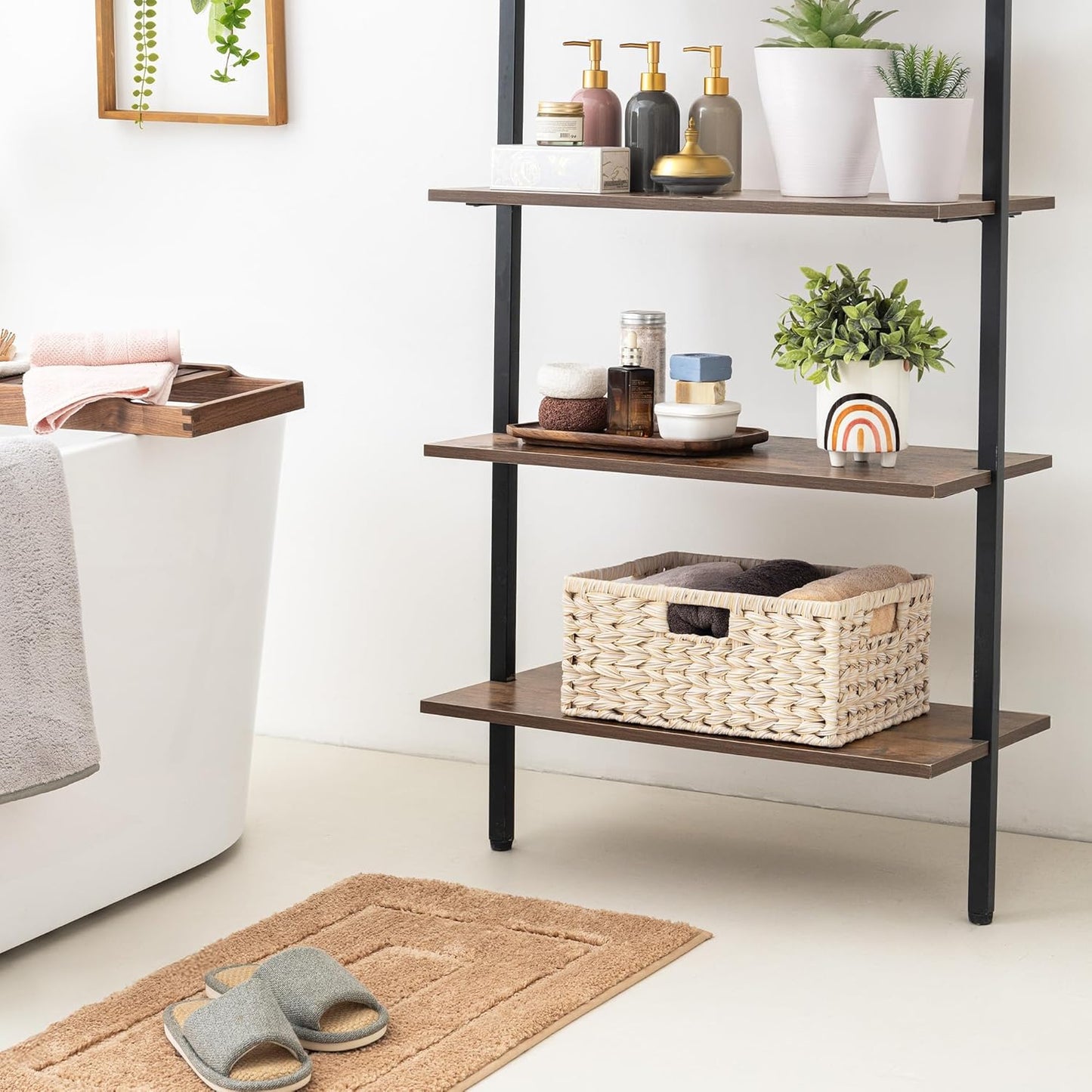 GRANNY SAYS Wicker Storage Baskets for Shelves, Waterproof Wicker Baskets for Organizing, Woven Basket for Shelves, Decorative Basket for Entryway, Butter Milk