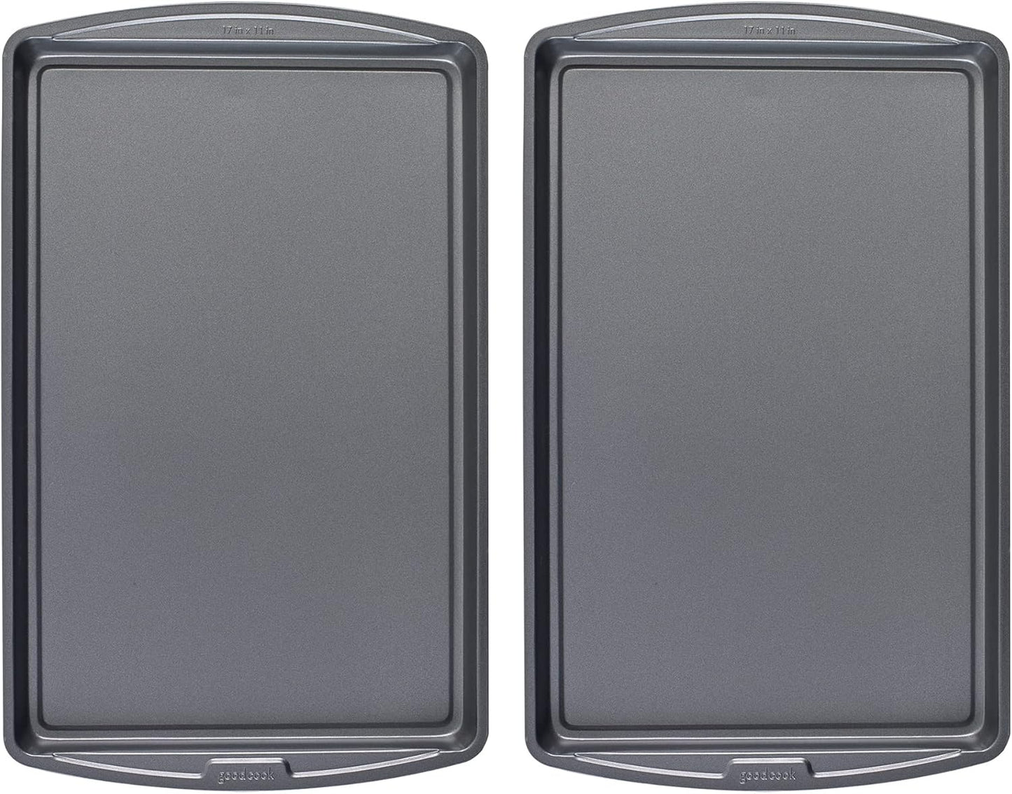 GoodCook AirPerfect Non-Stick 17” X 11" Cookie Sheet Set , Homemade, Frozen & Leftover Slices, Set of 2