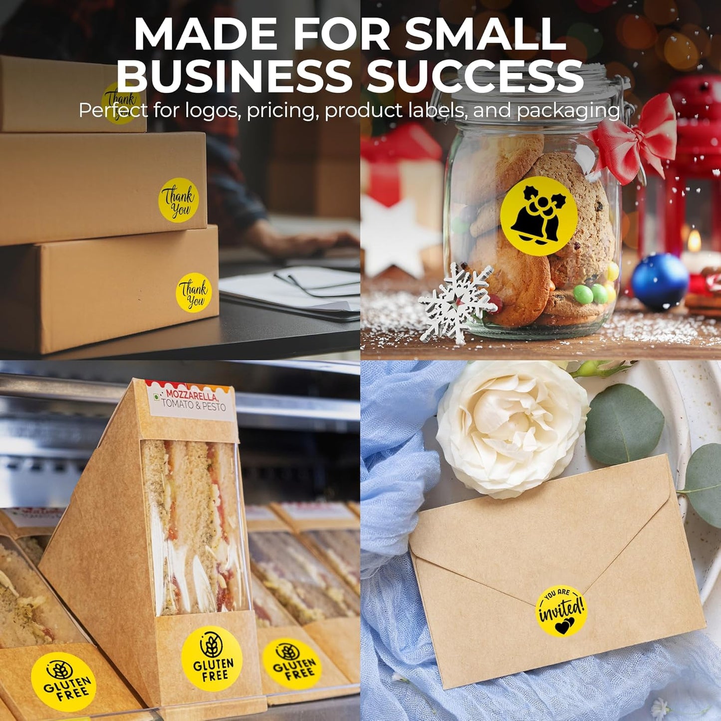 Perco Yellow 2-Inch Perforated Circle Dot Thermal Sticker Labels — 735 Stickers/Roll, Direct Thermal Printer Compatible—with Permanent Adhesive for Organizing, Color Coding, Bin Labeling—Made in USA