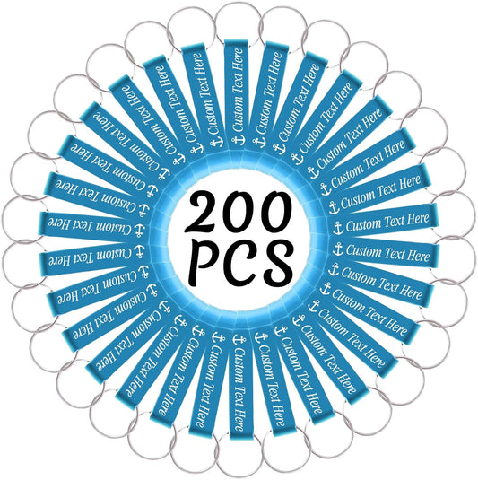 200PCS Personalized Bottle Opener Keychain Bulk Custom Beer Bottle Opener with Logo Text Engraved Wedding Bottle Opener Favors Customized Gifts for Guests Baby Shower Birthday Party-Sky Blue