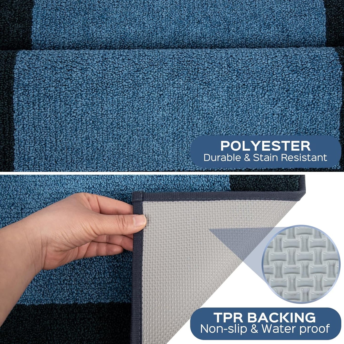 Machine Washable Kitchen Rug 32" x 70", Non Slip Indoor Door Rug, Absorbent Entrance Runner Rug for Bedroom, Hallway, Bathroom, Floor (Roll Packing)