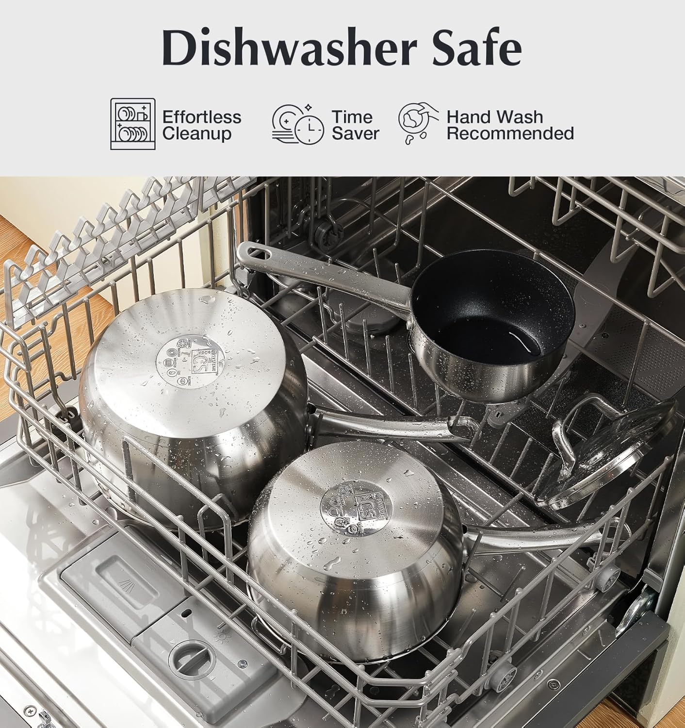 KOCH SYSTEME CS Stainless Steel Saucepan Set, 1 Quart & 2 Quart Sauce Pan Sets with Nonstick Coating, Stainless Steel Pot Set, Induction Steel Pots, Easy to Clean, Oven Safe