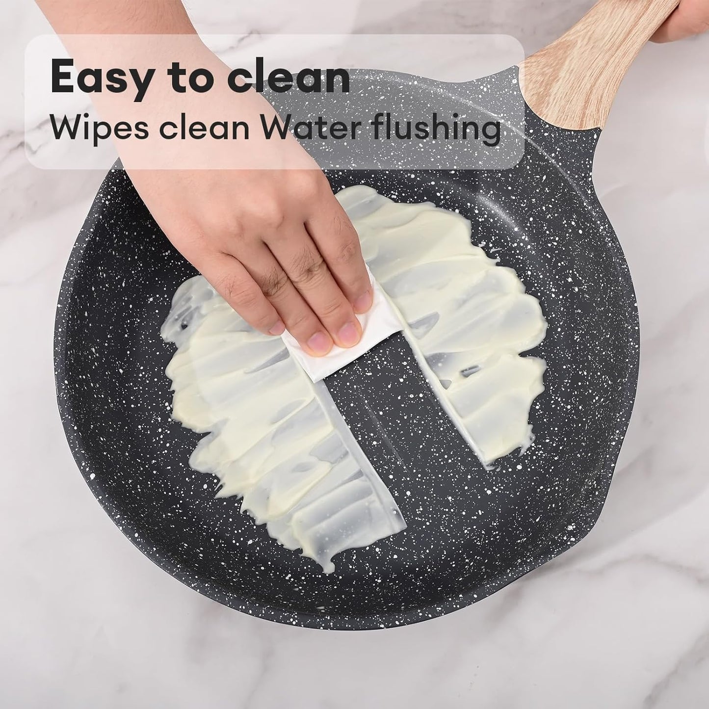 JEETEE 12.5 Inch Nonstick Frying Pan, Stone Coating Cookware, Nonstick Omelette Pan with Heat-Resistant Handle, Induction Skillet for Eggs (Grey)