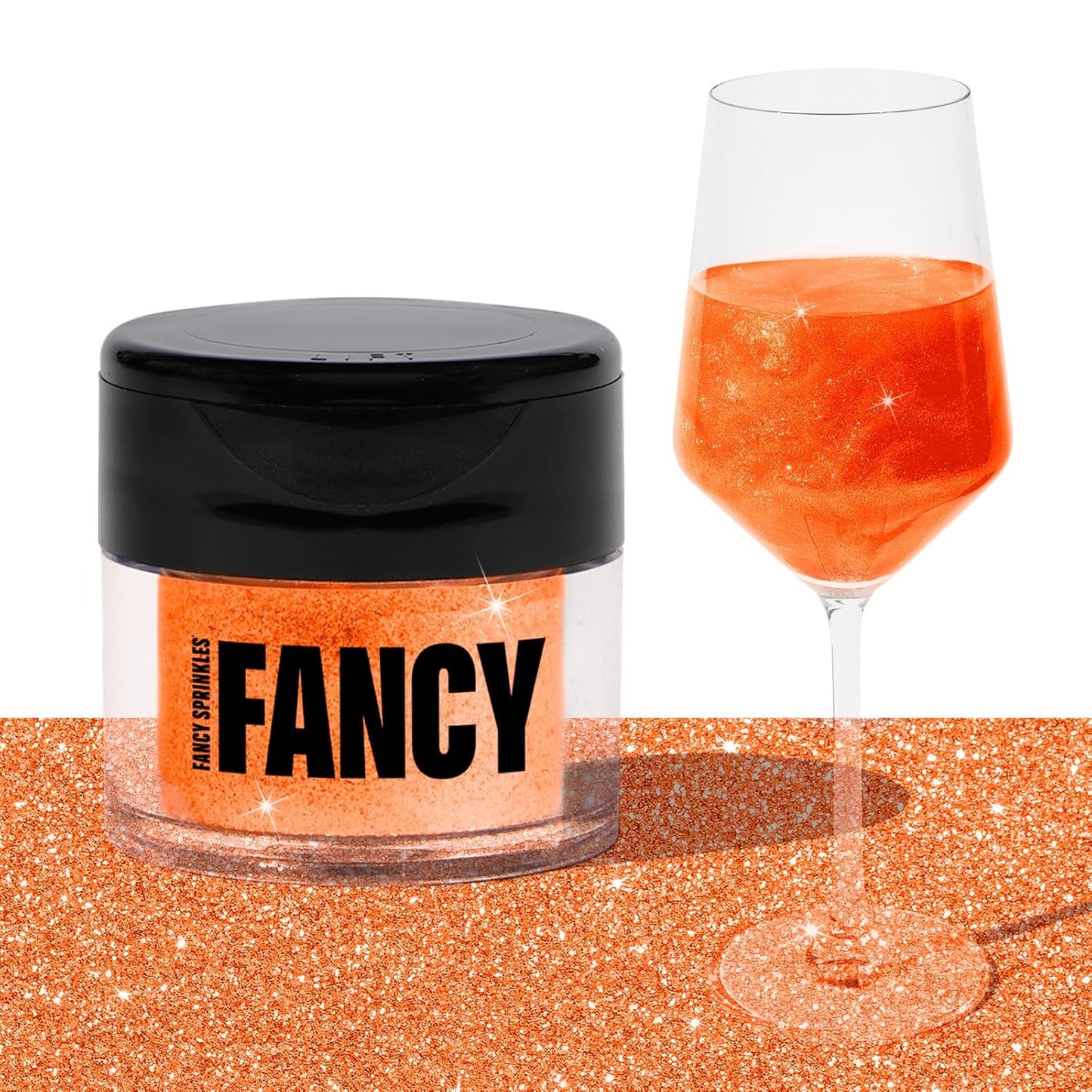 Fancy Sprinkles Carnelian Orange Premium Edible Glitter, Sparkle for the Showgirl Era with 100% Edible Glitter for Sparkling Food & Drinks No Taste or Texture (4gm)