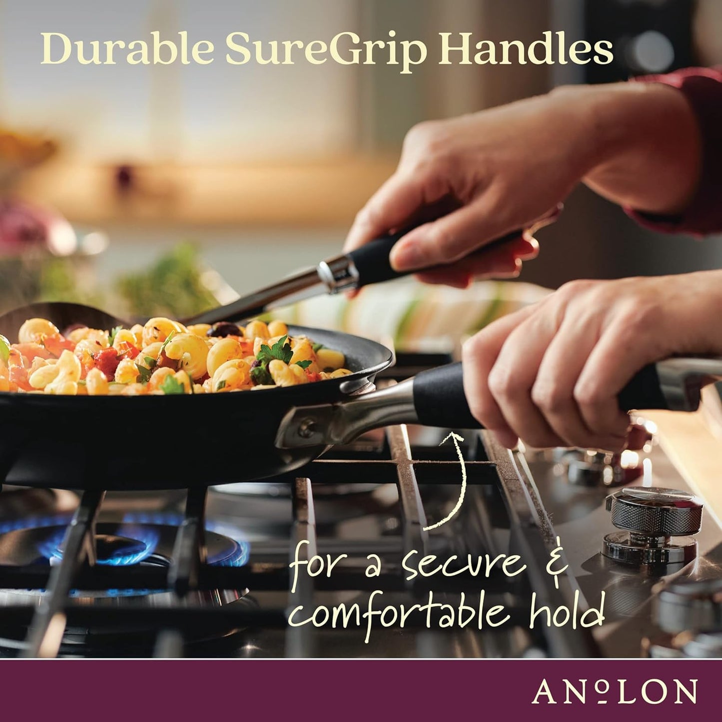 Anolon Advanced Home Hard-Anodized Nonstick Skillets (2 Piece Set- 10.25-Inch & 12.75-Inch, Onyx)
