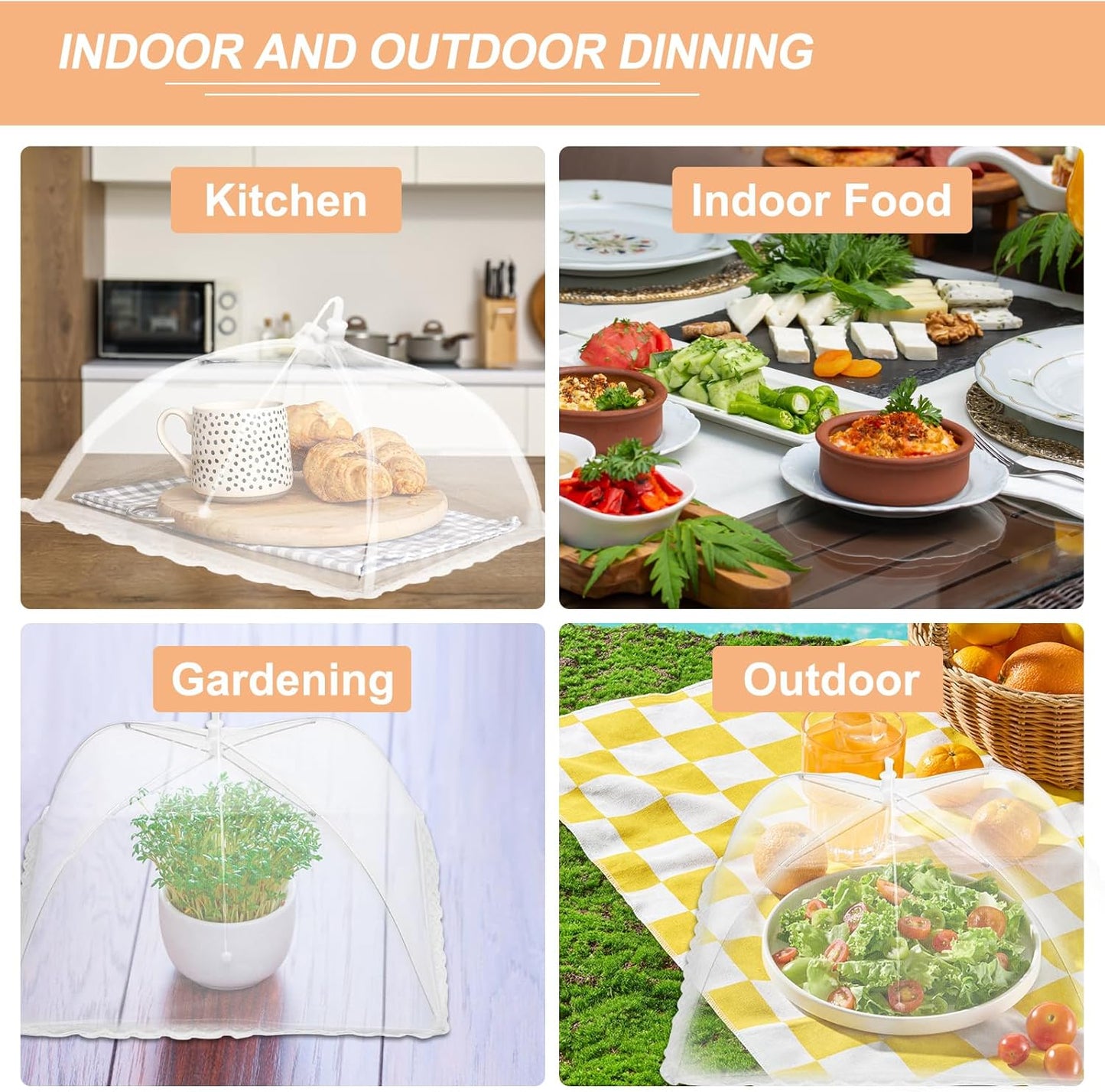 uxcell 3 Pcs Large and Tall Food Covers 17" Mesh Food Covers for Outdoors Collapsible Food Protector Covers Tent for Parties Outdoor Picnics BBQs, Purple