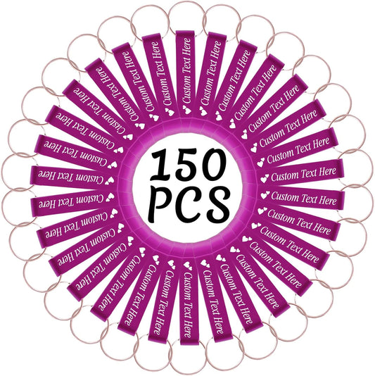 150PCS Personalized Bottle Opener Keychain Bulk Custom Beer Bottle Opener with Logo Text Engraved Wedding Bottle Opener Favors Customized Gifts for Guests Baby Shower Birthday Party-Pink