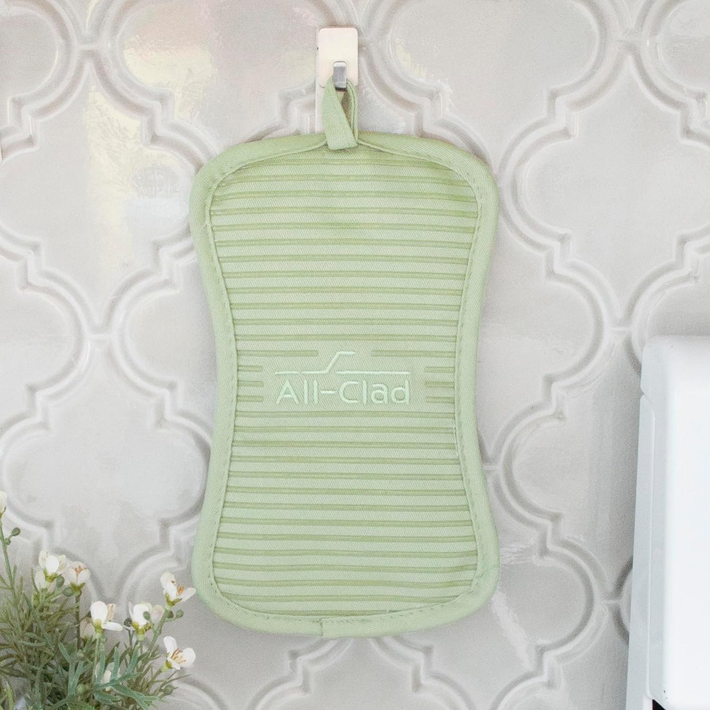 All-Clad Premium Pot Holder & Hot Pad: Heat Resistant to 500 Degrees - 100% Cotton, 10"x6.25" Hot Pad for Kitchen and Barbeque, 4-Pack, Fennel