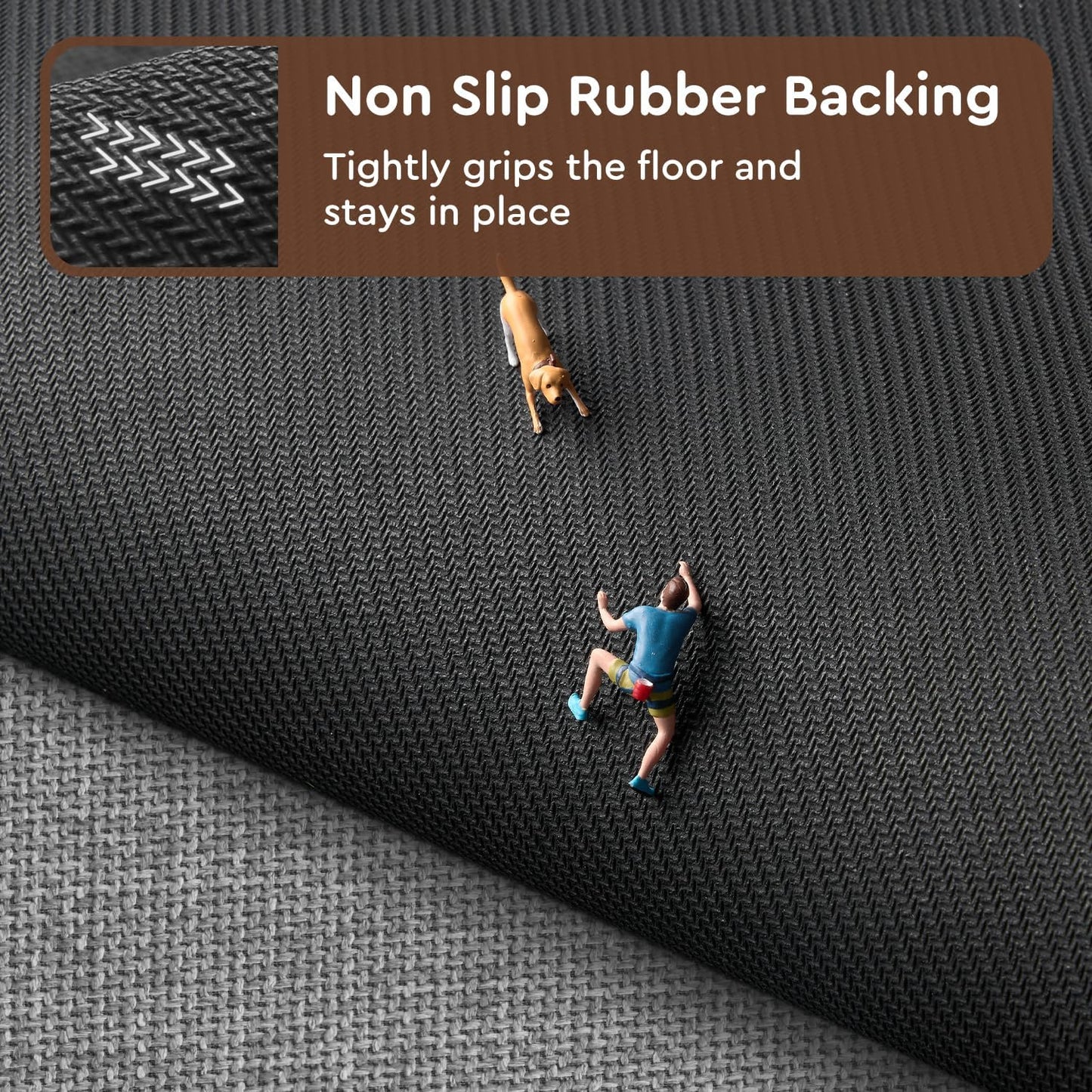 tchdio Kitchen Mats for Floor, Rubber Backed Kitchen Rugs Non Slip Washable, Superior Absorbent Kitchen Runner Rug Easy to Clean, Comfort Kitchen Floor Mat Front of Sink (Grey, 20" × 47")