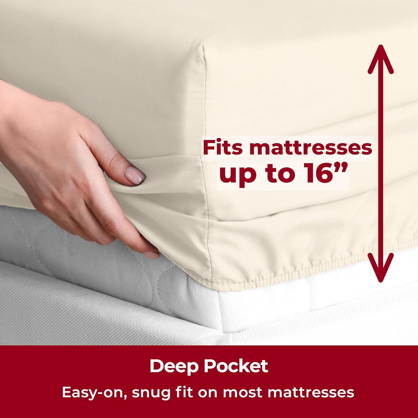 Mellanni Twin XL Sheets Set - 3 PC Iconic Collection Bedding - Hotel Luxury, Extra Soft, Cooling Bed Sheets - Wrinkle, Fade, Stain Resistant (Twin Extra Long, Golden Ivory)