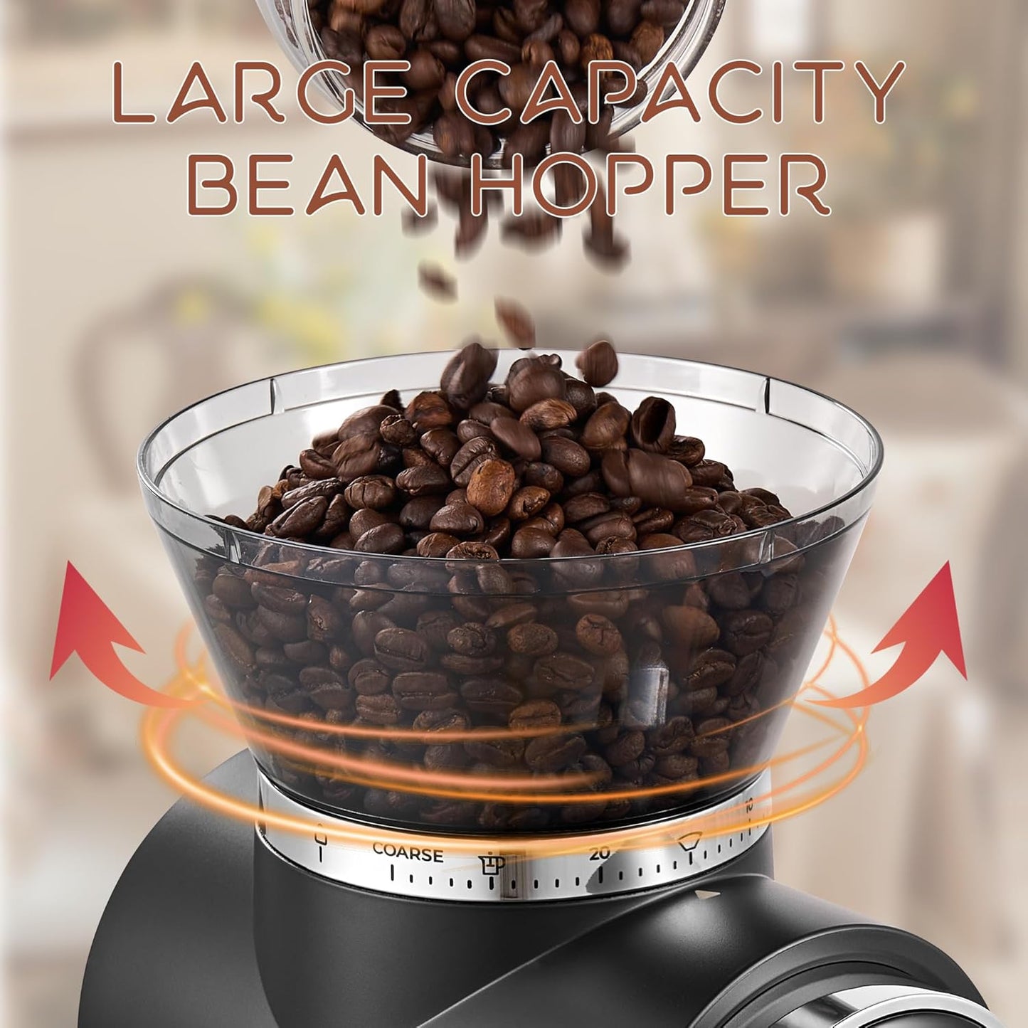 Coffee Grinder Electrical, Conical Burr Coffee Beans Grinder with 30 Grinding Settings, Touchscreen Burr Mill Grinder for Home Use with 2-12 Cups