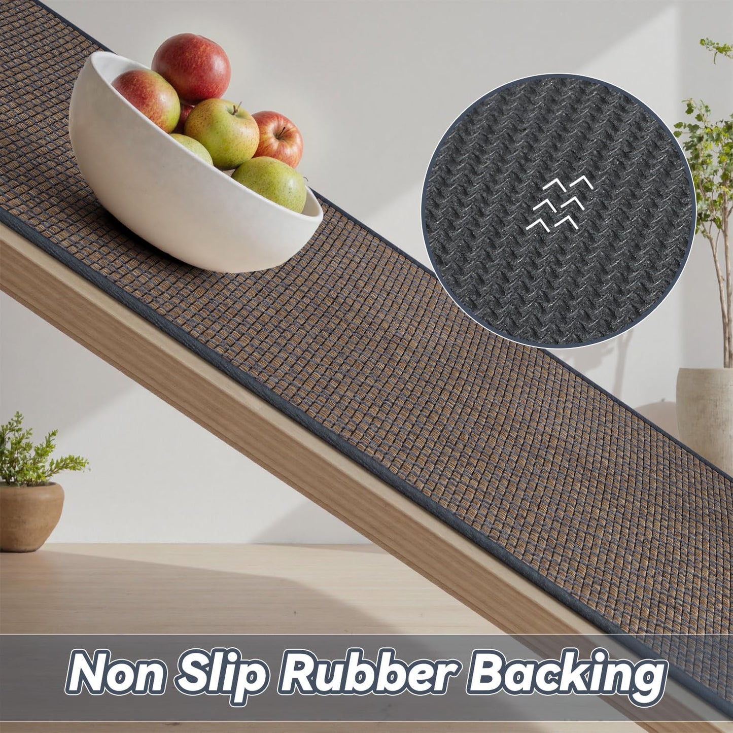 PADOOR Kitchen Floor Mat, Rubber Backed Kitchen Rugs Non Slip Washable, Super Absorbent Kitchen Mats for Floor Front of Sink, 20"x32" Blue