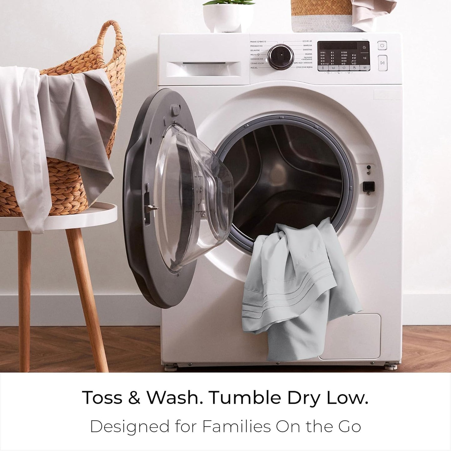 Mellanni California King Sheets Set - 4 PC Iconic Collection Bedding - Hotel Luxury, Extra Soft, Cooling Bed Sheets - Wrinkle, Fade, Stain Resistant (Cal King, Light Gray)