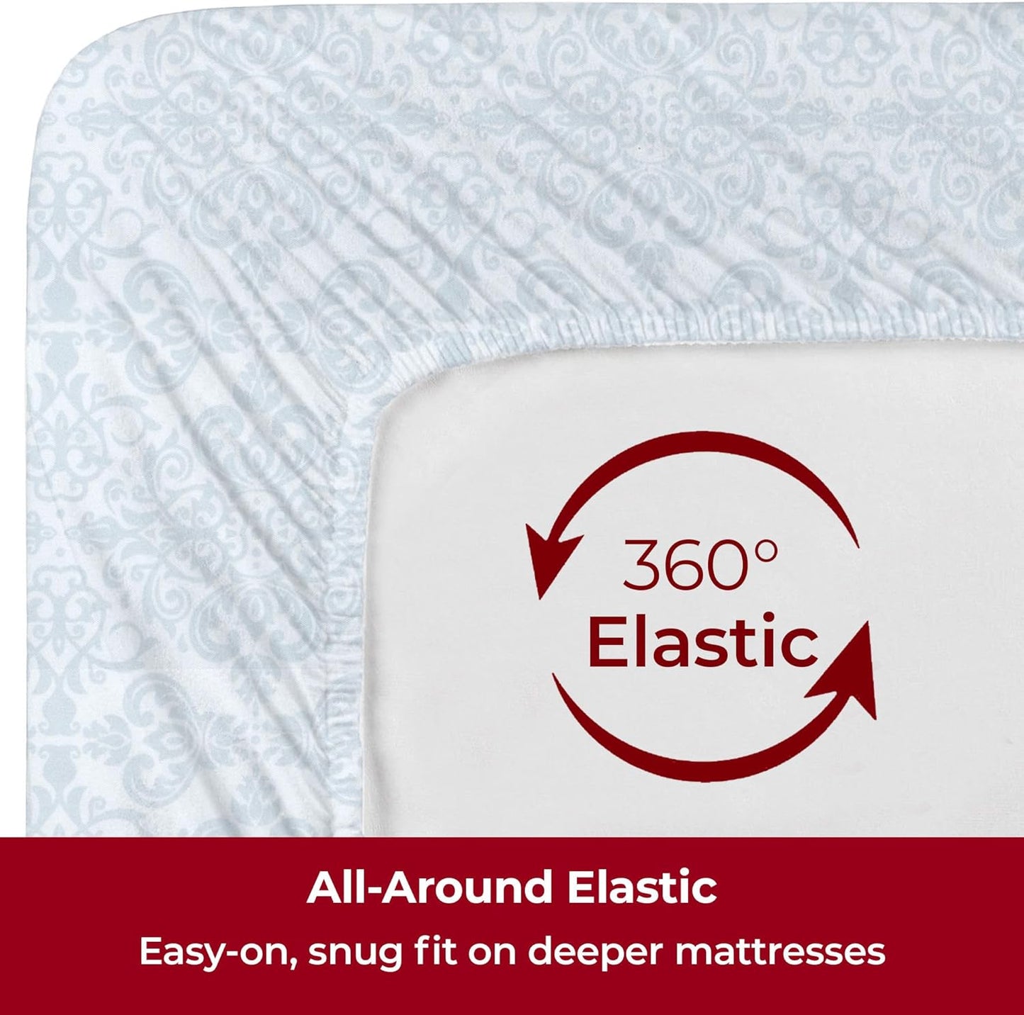 Mellanni Extra Deep Full Sheets - 4 PC Iconic Collection Bedding - Hotel Luxury, Ultra Soft, Cooling Bed Sheets - Wrinkle, Fade, Stain Resistant (Full, Laced Sky Blue)