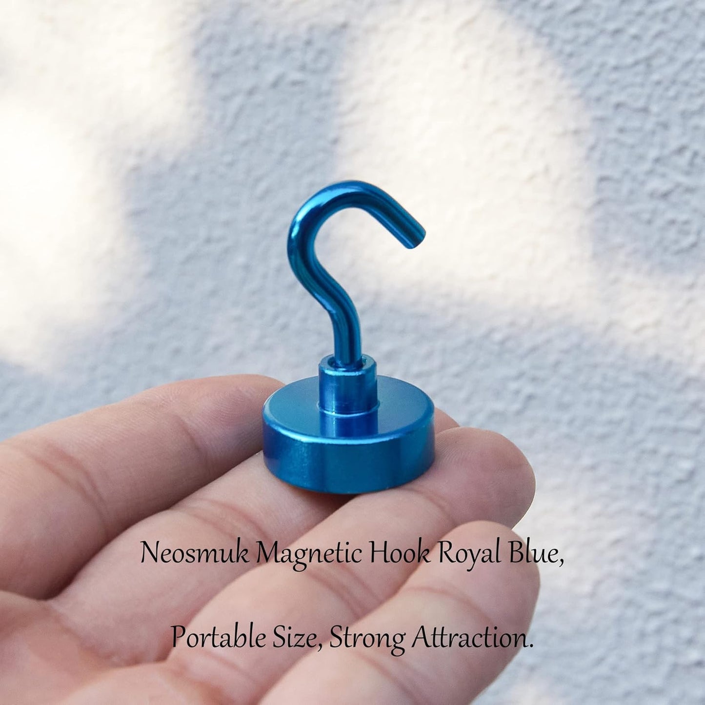 Neosmuk Magnetic Hooks, Heavy Duty Earth Magnets with Hook for Refrigerator, Extra Strong Cruise Hook for Hanging, Magnetic Hanger for Cabins, Grill (Blue, Pack of 10)