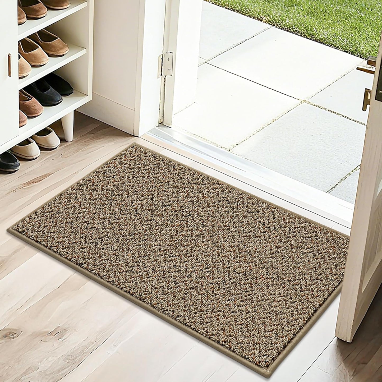 COSY HOMEER-Door-Mat 20" x 32" Non Slip Absorbent Entryway Rugs Dirt Trapper Doormats Washable Entrance Mats Low Pile Welcome Floor Mat for Front Back Door and Entry Mats,Taupe