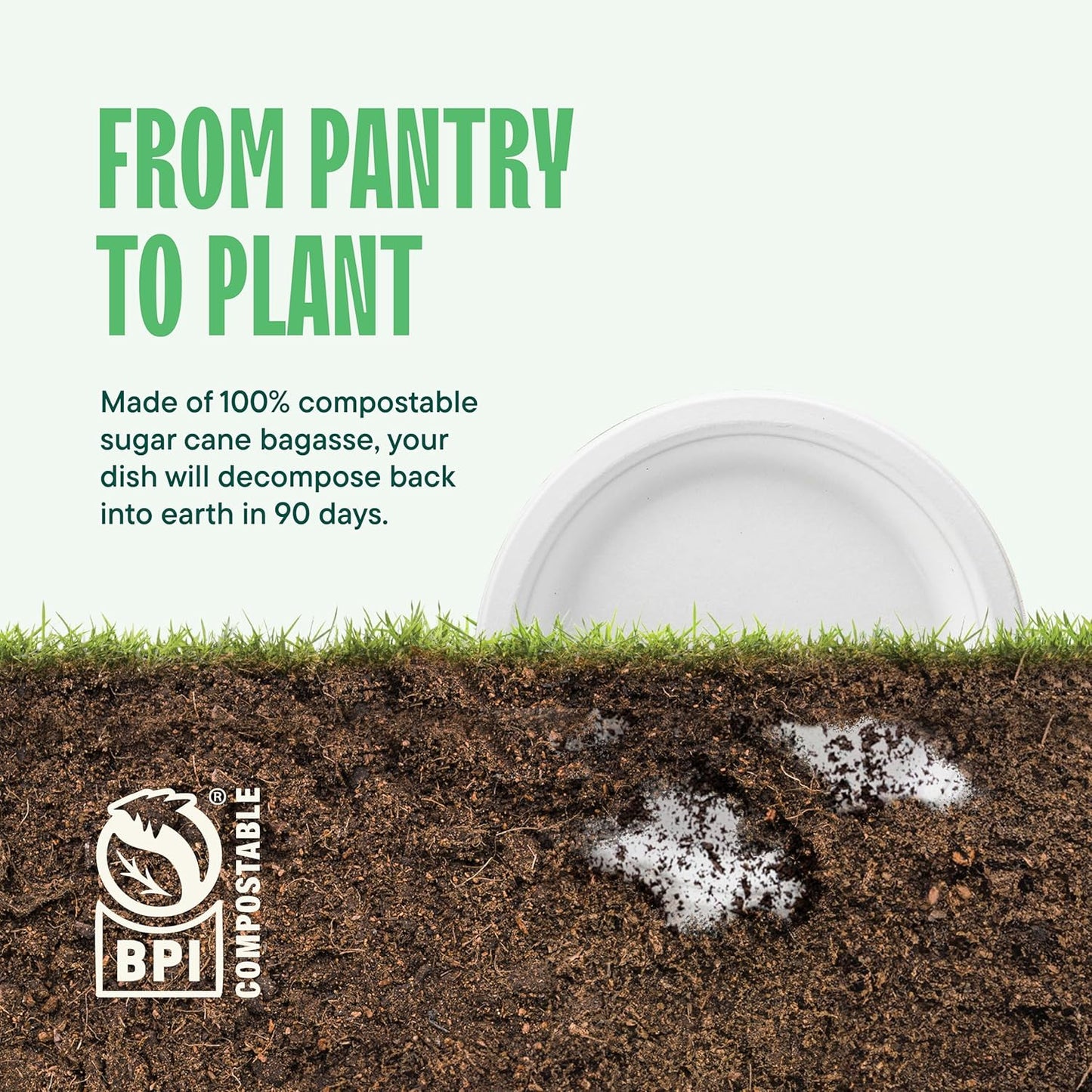 100% Compostable Paper Plates 9 Inch [500 Count] Heavy-Duty Dinner Plates - Natural White Color Unbleached Bagasse - Eco-Friendly Disposable Biodegradable Sugarcane Plates - [Bulk Case 4/125 Pack]