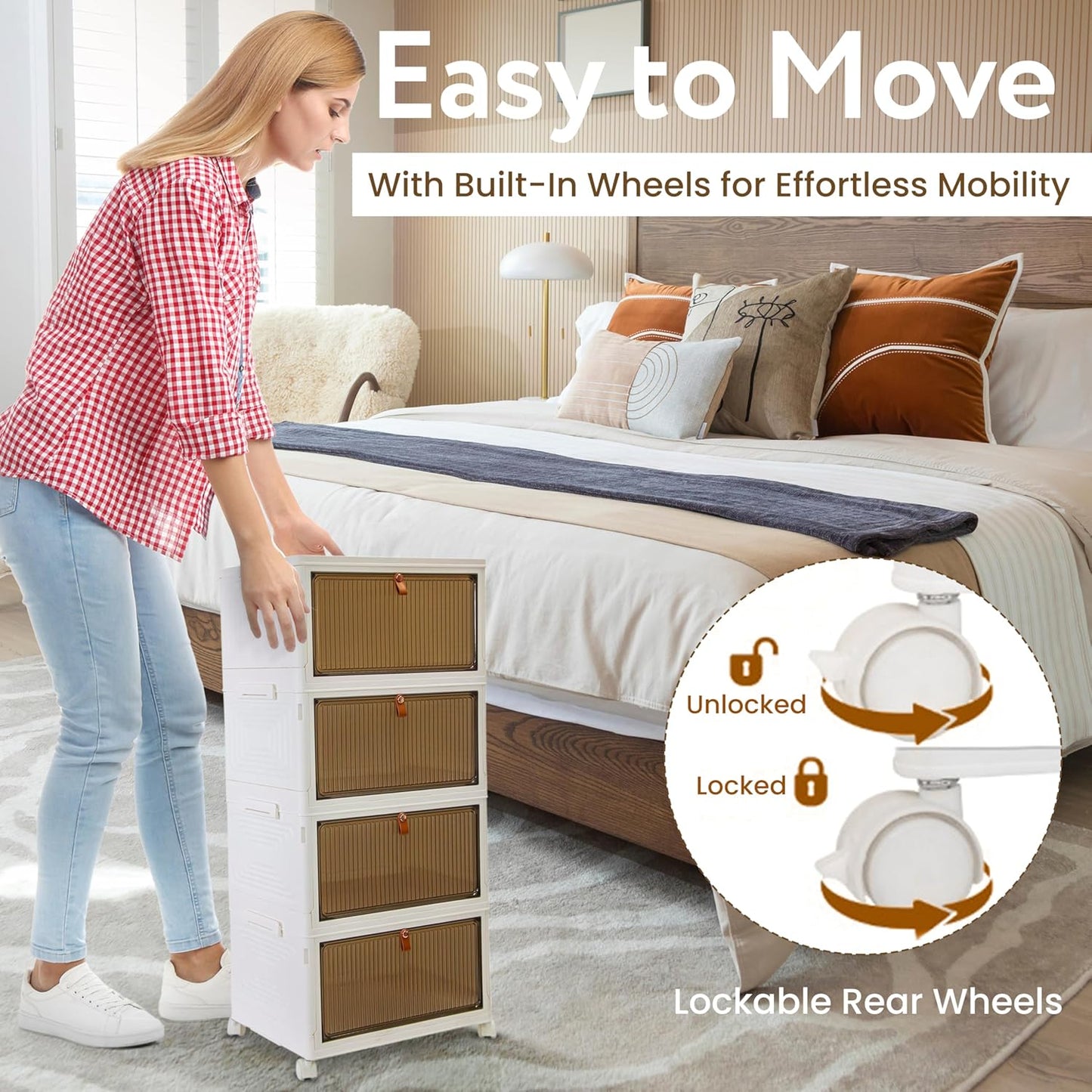 Quik Box Sport 4-Tier Stackable Storage Organizer - 24 Gallon Capacity Collapsible Bins with Magnetic Doors, Space-Saving Vertical Storage for Bedroom, Closet, Dorm Organization