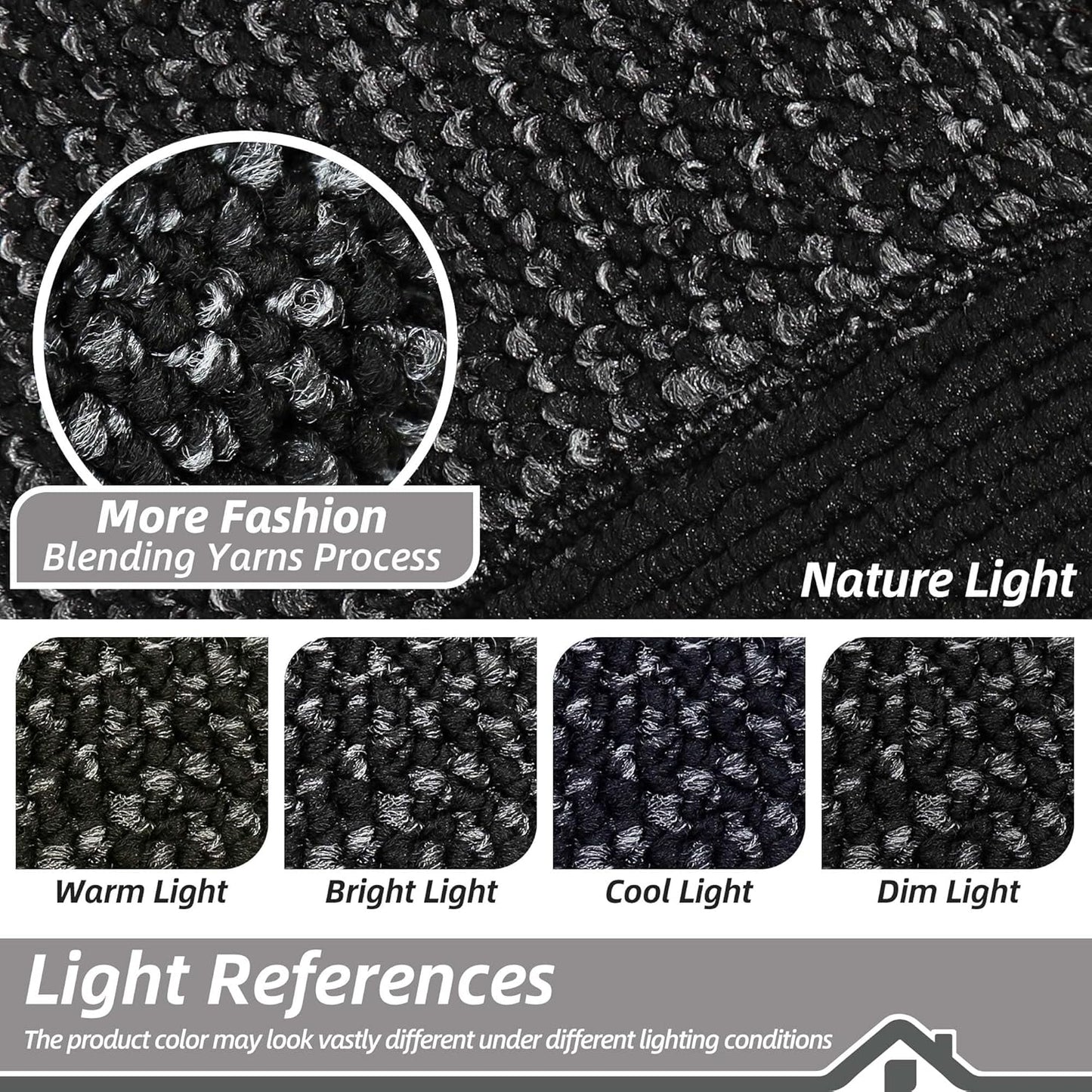 BEQHAUSE Indoor Door Mat 24" x 60", Dirt Trapper Door Mats Non-Slip Entryway Rugs Washable, Resist Dirt Absorbent Welcome Mat, Low Profile Floor Mats for Front Back Door and Entryway, Black