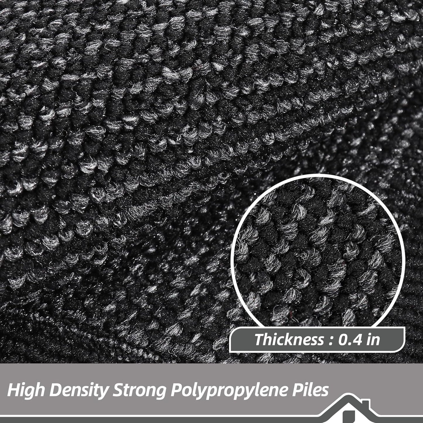 BEQHAUSE Kitchen Rugs and Mats Set of 2 Non-Slip Kitchen Mats for Floor, Absorbent and Stain Resistant Kitchen Runner, Machine Washable Rugs for Kitchen, Laundry & Sink, 20"x32"+20"x48", Black