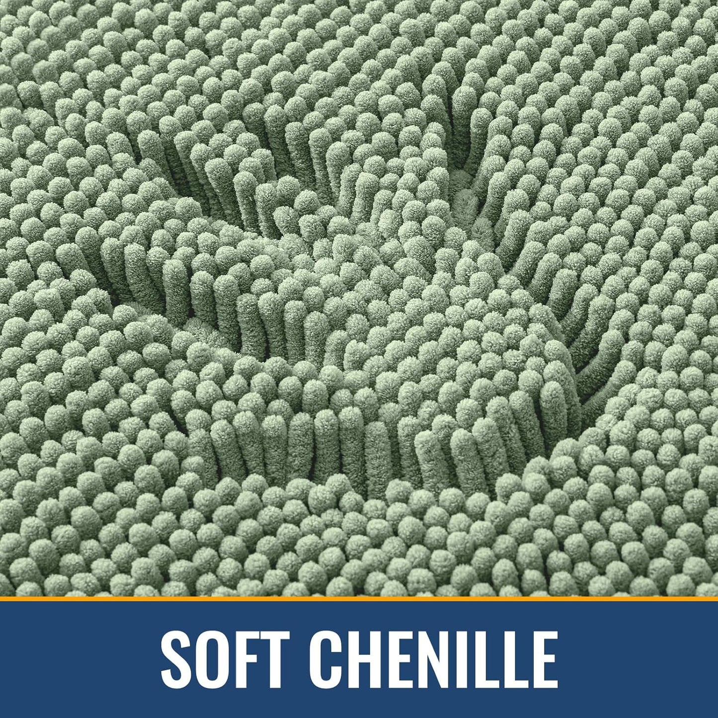 Arotive Bathroom Rugs 24x16, Extra Soft Absorbent Shaggy Chenille Bath Rugs, Machine Washable Rubber Backing Non-Slip Bath Mats for Bathroom Floor Tub and Shower, Home Decor Accessories, Sage Green