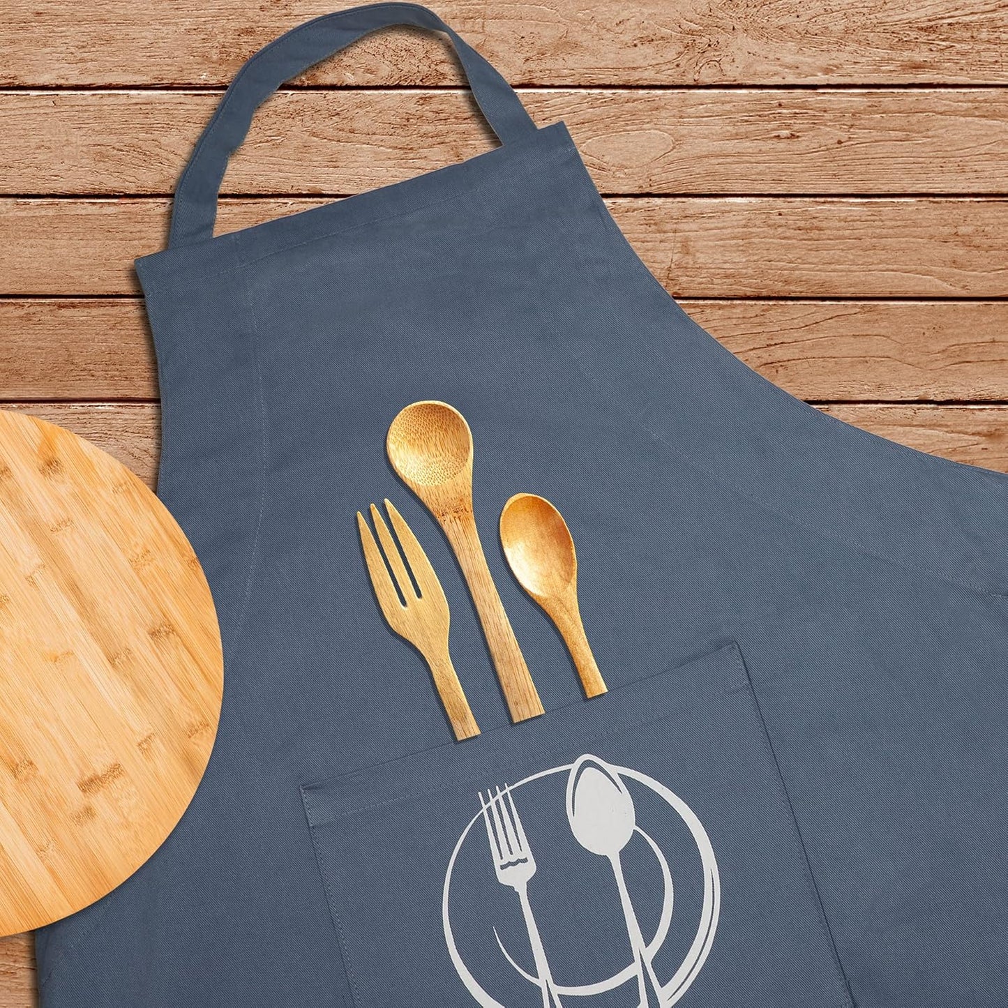 Urban Villa Unisex Apron with Printed Pockets Heavier Quality Everyday Use Over Sized 24 by 36 inches