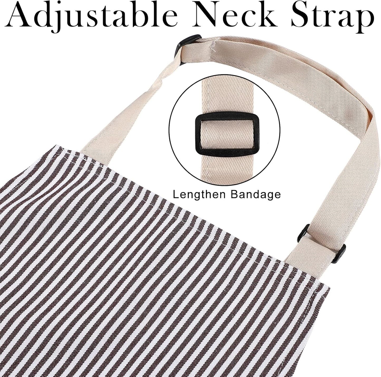 JaGely 8 Pcs Kitchen Cooking Aprons Adjustable Bib Aprons Chef Apron Kitchen Apron with Pockets for Women and Men, Chef, Kitchen, BBQ, Garden, Baking