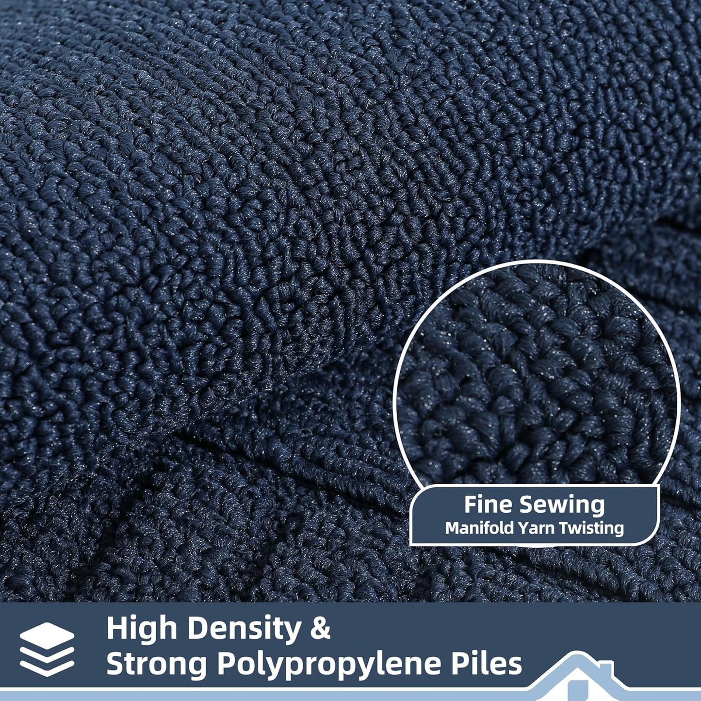 BEQHAUSE-Kitchen-Rugs-Washable-Kitchen-Mats-for-Floor Non-Slip Kitchen Mats Set of 2 Absorbent Kitchen Runner Navy Blue with TPR Backing 24x35inch/24x60inch