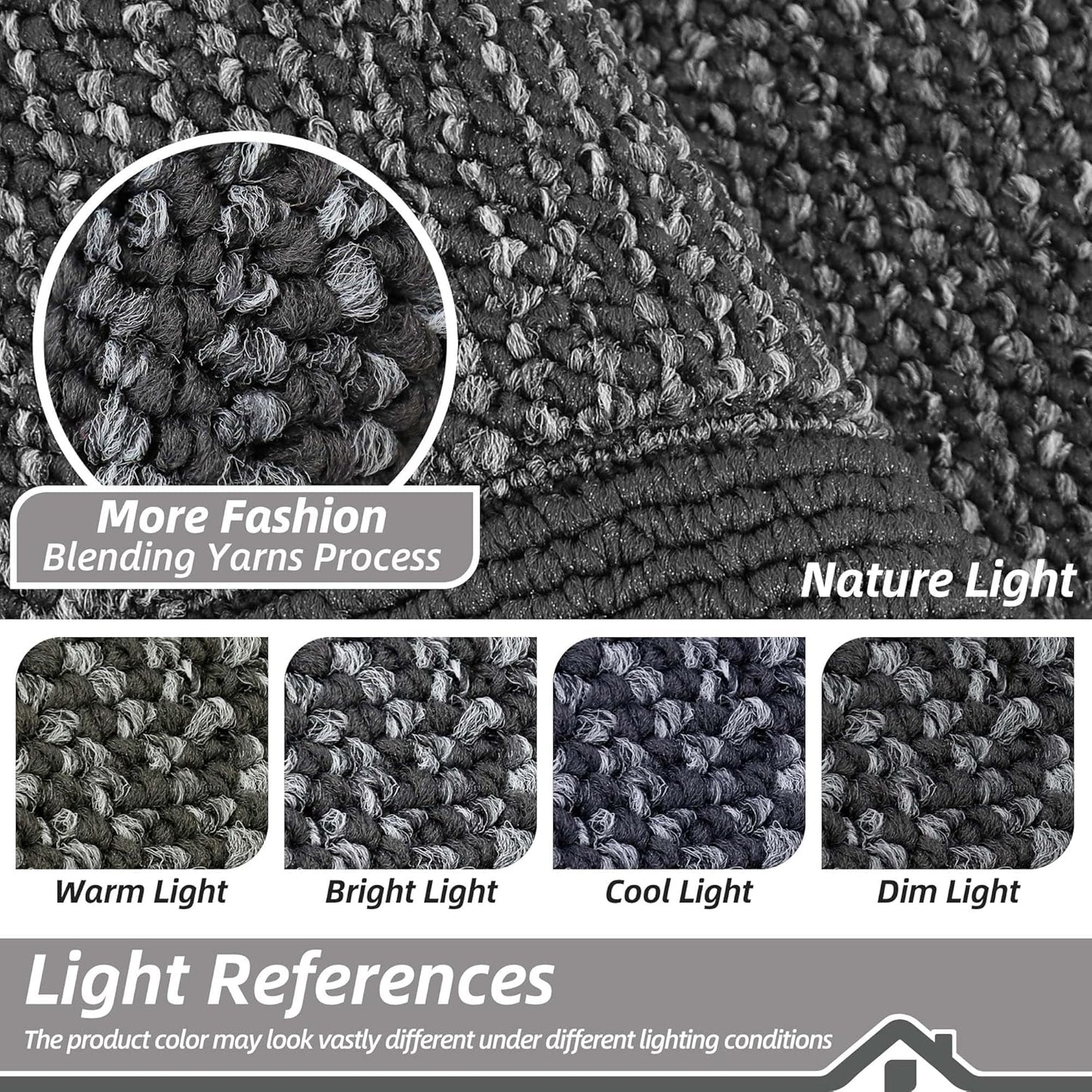 BEQHAUSE Indoor Door Mat 20" x 32", Dirt Trapper Door Mats Non-Slip Entryway Rugs Washable, Resist Dirt Absorbent Welcome Mat, Low Profile Floor Mats for Front Back Door and Entryway, Charcoal