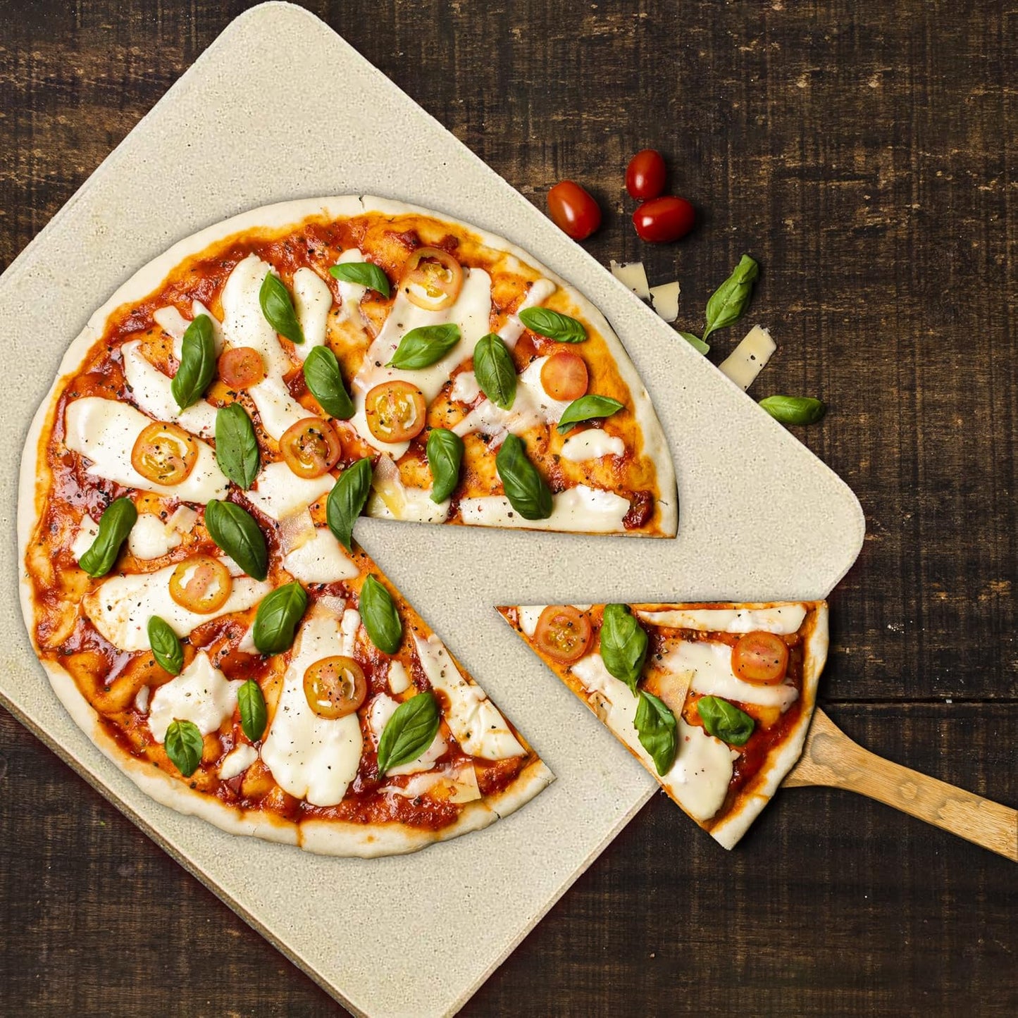 Pizza Stone - Baking Stone. SOLIDO Rectangular 14"x16" - Perfect for Oven, BBQ and Grill