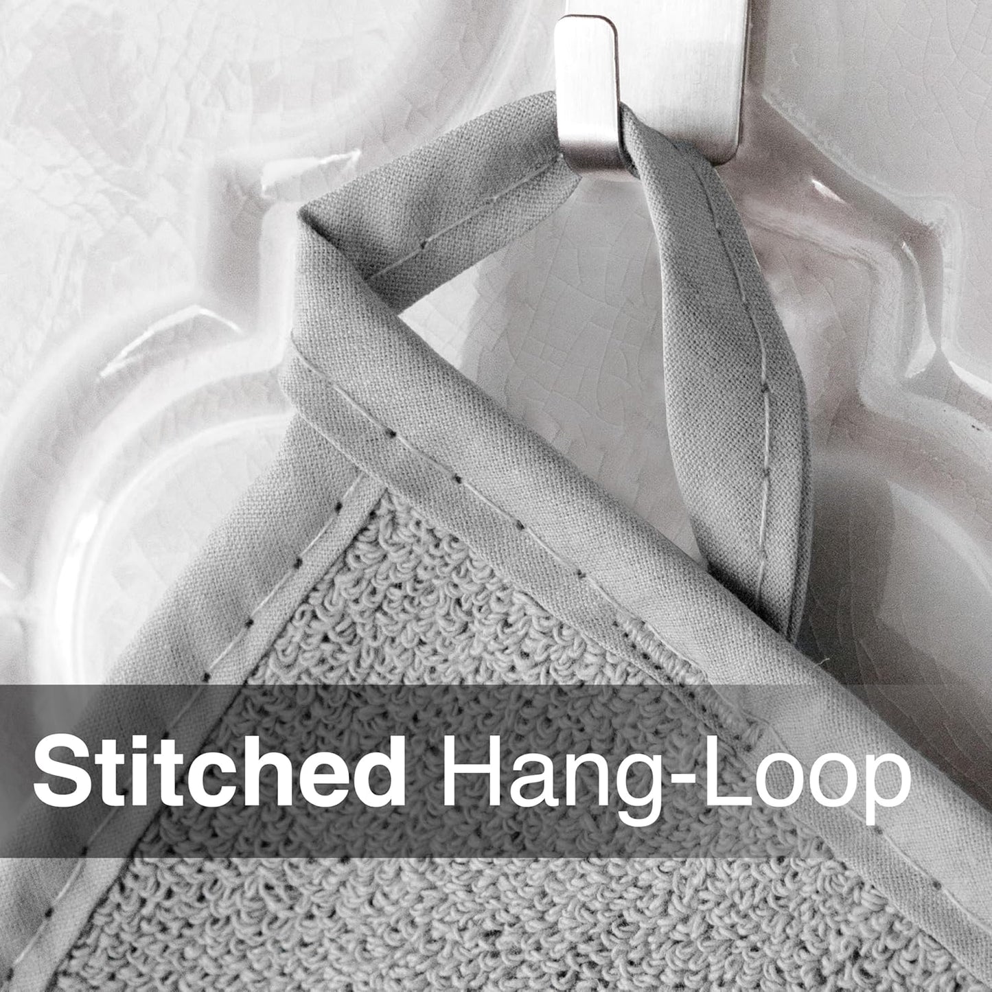 RITZ Terry Potholder & Hot Pad: Unparalleled Heat Resistant, Durable 100% Cotton – Ergonomically Designed for Optimal Grip – Easy-Care Machine Washable – 2-Pack, Titanium