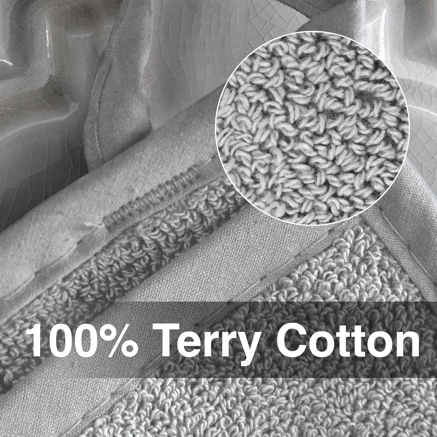 RITZ Terry Pocket Mitt & Hot Pad: Unparalleled Heat Resistant, Durable 100% Cotton,Ergonomically Designed for Optimal Grip, Easy-Care Machine Washable 4-Pack, Titanium Grey