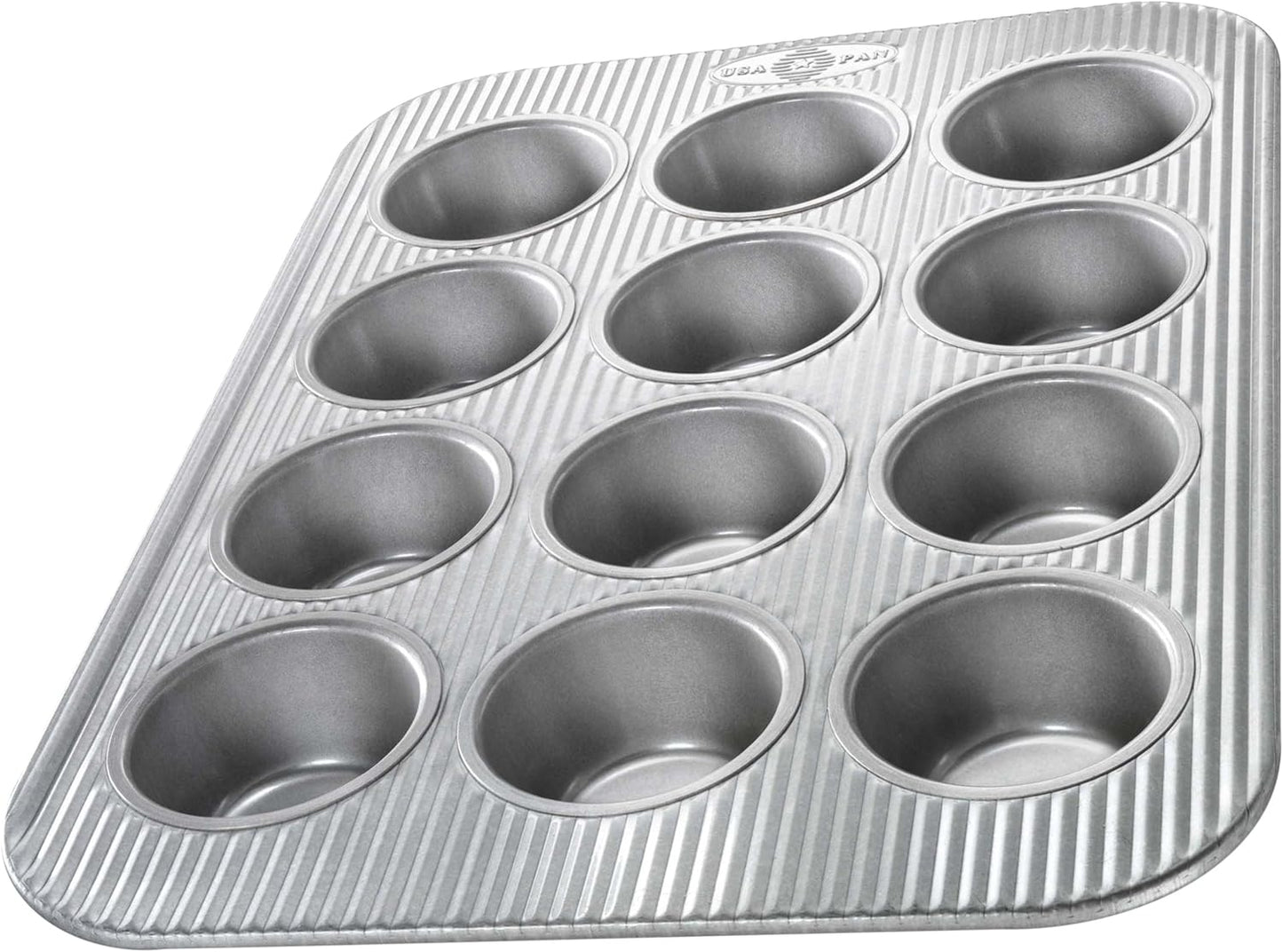USA Pan 12-Cup Muffin Pan and 8-Inch Square Cake Pan Aluminized Steel Bakeware Set