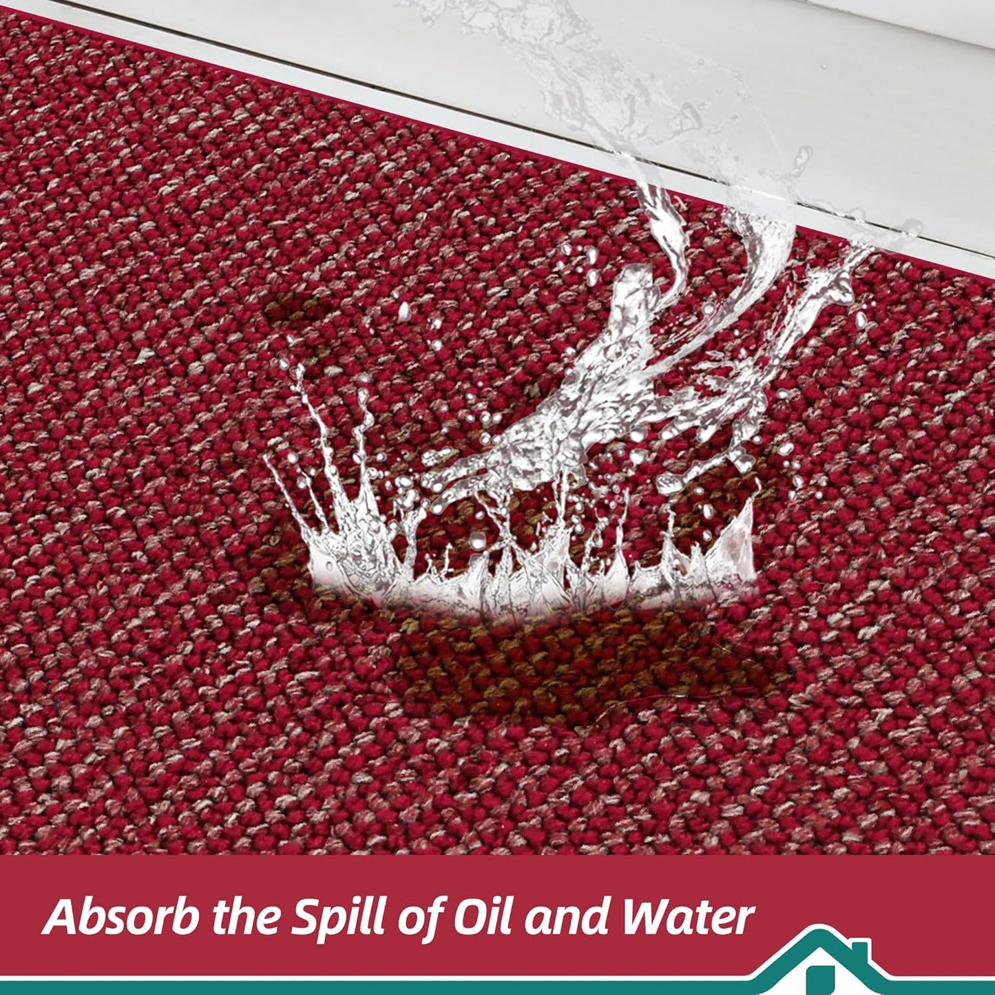 BEQHAUSE Kitchen Runner Rugs 24"x60", Non-Slip Kitchen Mats for Floor, Super Absorbent and Stain Resistant Kitchen Rug, Machine Washable Rugs for Kitchen, Hallway, Laundry & Sink, Red