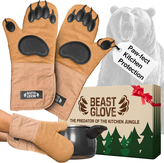 Bear Paw | Beast Glove Oven Mitts | Bear Hands Oven Mitts | Kitchen Pot Holders Set | Heat Resistant Oven Mittens for Kitchen