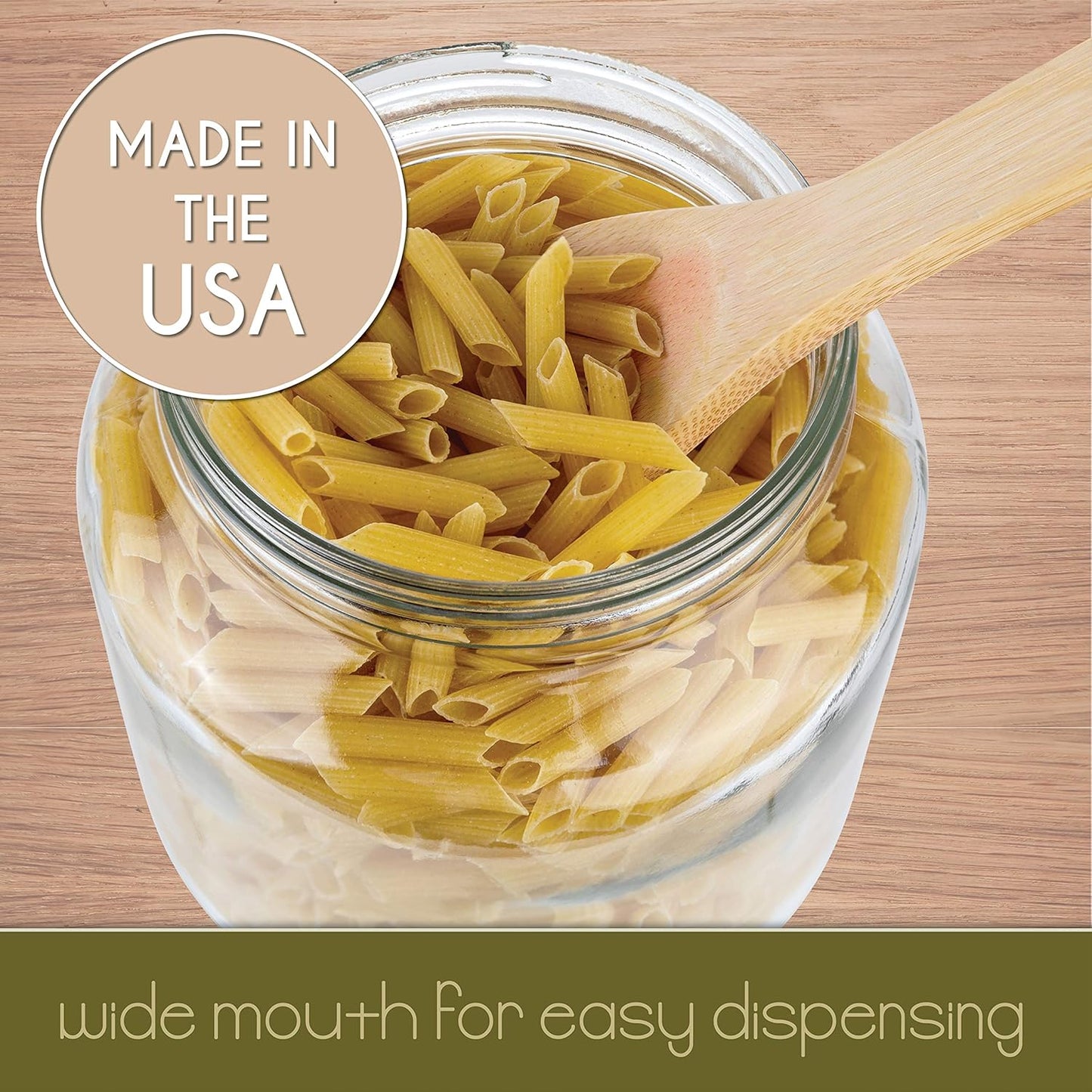 kitchentoolz 2 Pack Large Mason Jars Wide Mouth 64 oz – Half Gallon Glass Jar with Lid – 1/2 Gallon Mason Jar Airtight for Canning, Storing, Brewing, Pickling – Big Mason Jar with Lid