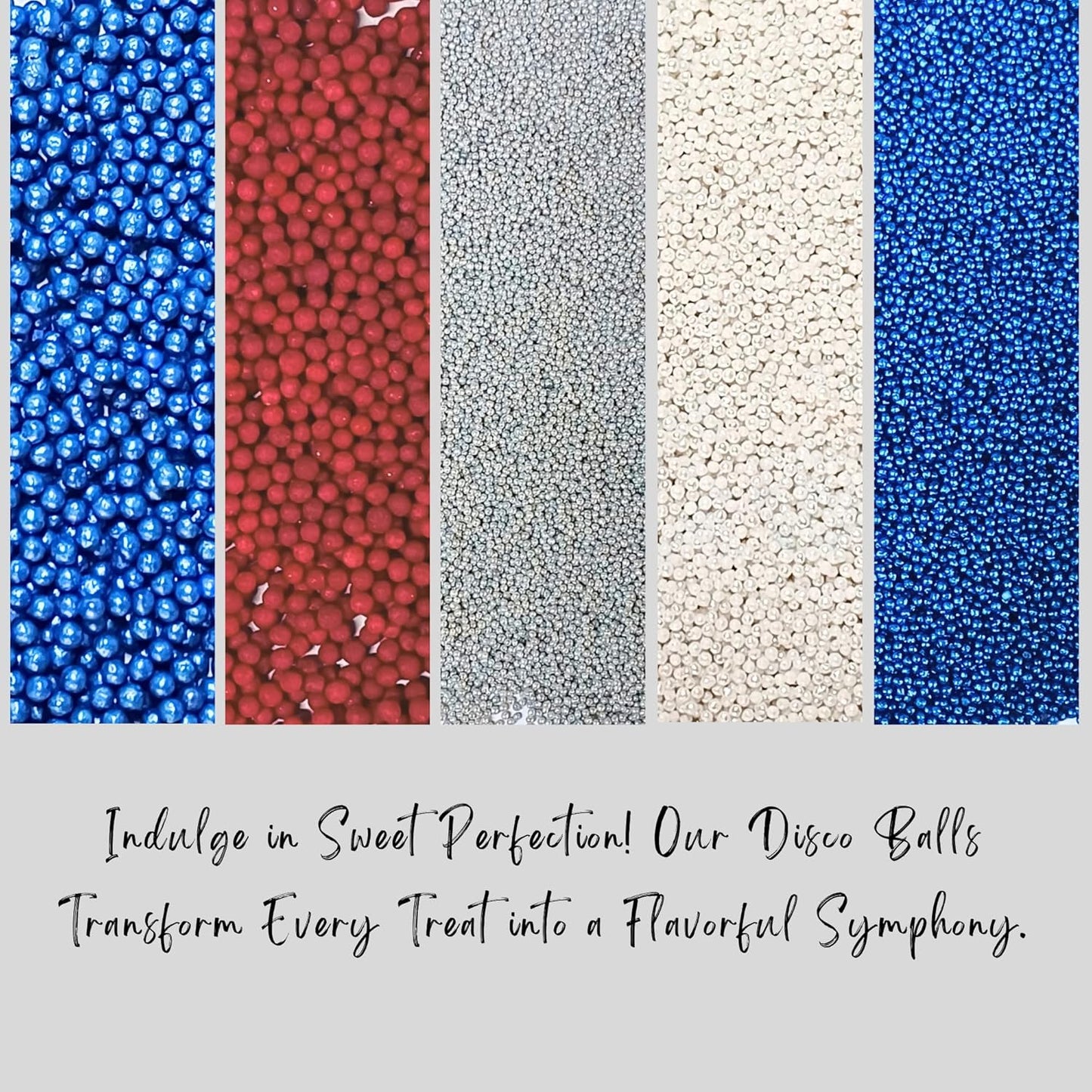 Confect Patriotic Sprinkles Mix – Red, White, Blue, Silver & Navy Pearl Dragees | 5-Pack Cake & Cupcake Decorations | 4th of July | Baking Toppers | Vegan, Gluten-Free, Nut-Free, Soy-Free, Dairy-Free, Palm Oil-Free, No Artificial Dyes - 5 Oz