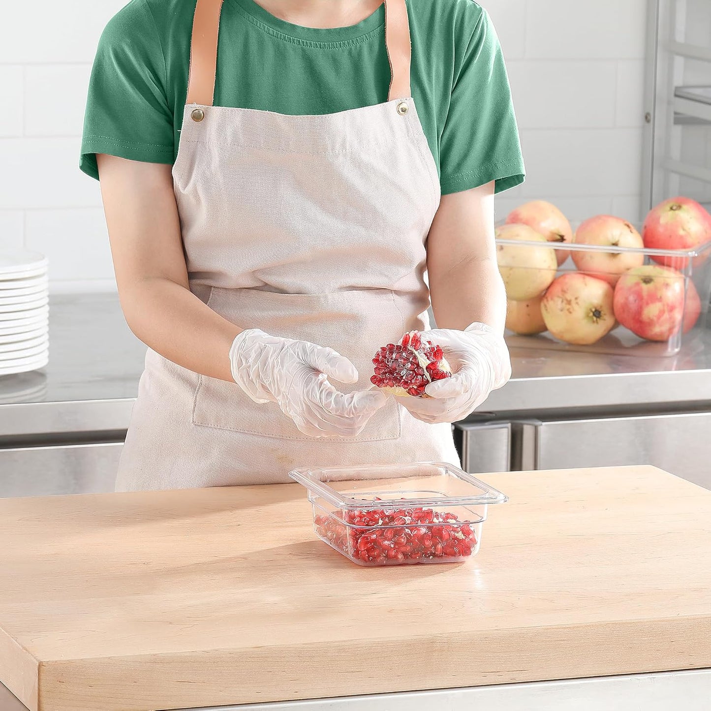 1/6 Clear Food Pans 6 pack 2.5 Inch Deep Pan Stackable Polycarbonate Food Pan for Commercial Kitchen Restaurant Use BPA free